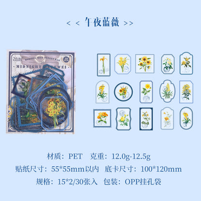 [2603-063] Transparent Vintage Floral Stickers 6 Styles
