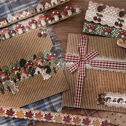 [2602-009] Vintage Fabric Strip Stickers 6 Styles