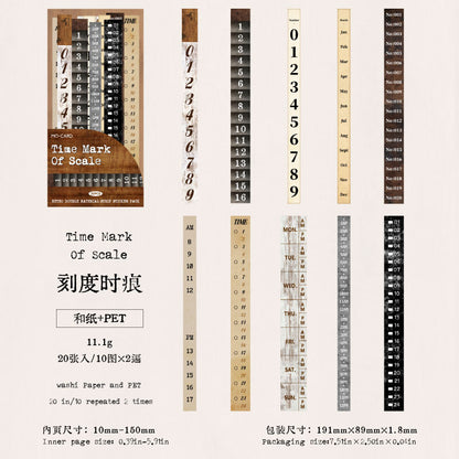 [2601-215] Vintage Time Label Sticker Strips