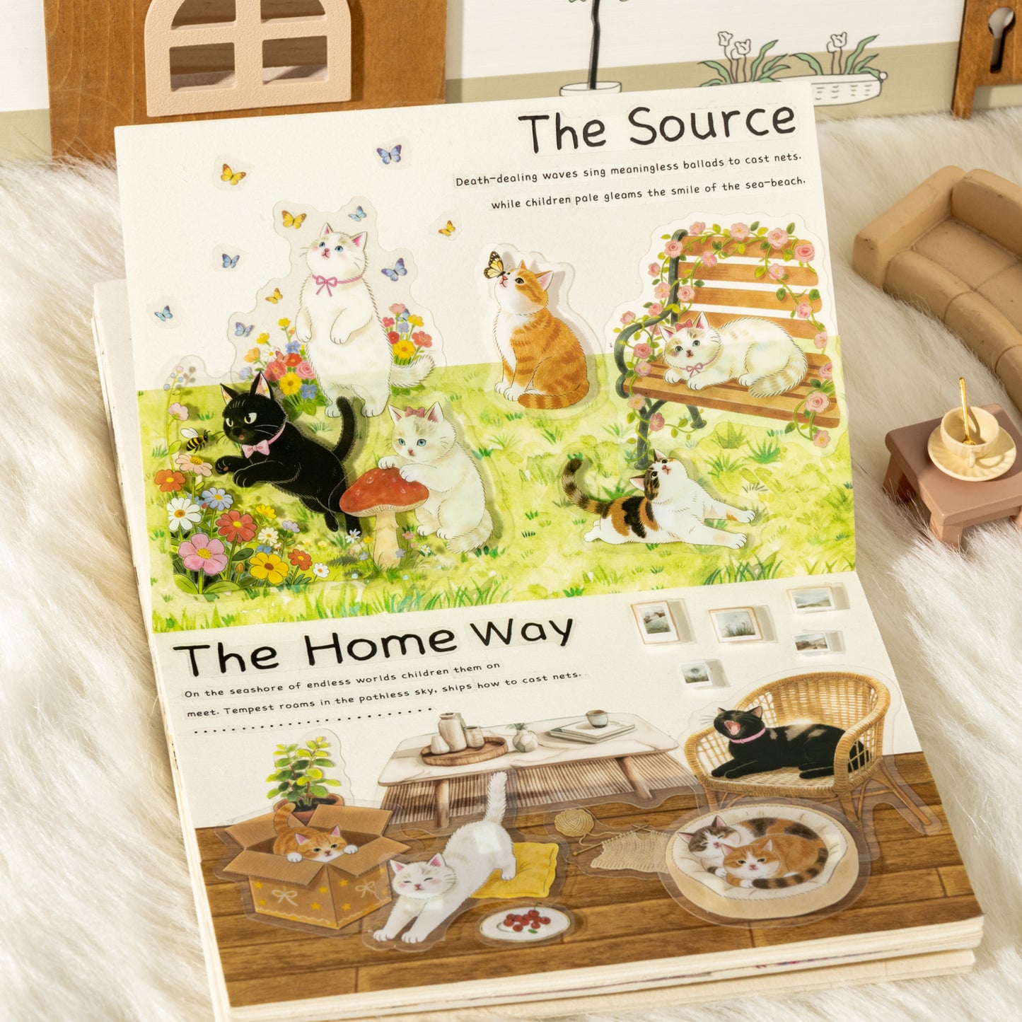 [2601-230] Cute Cat Adventure Series PET Sticker Pack Journal Decoration Materials 4 Styles
