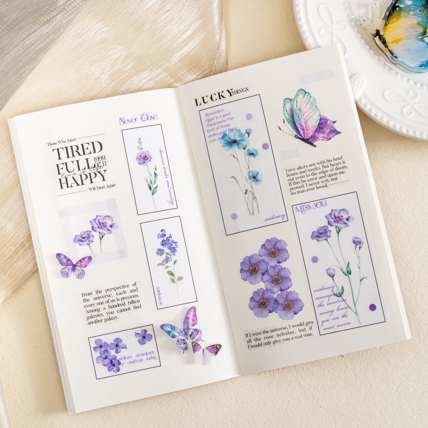 [2601-234] Leisure Time Series Botanical PET Washi Tape Journal Decoration 6 Styles