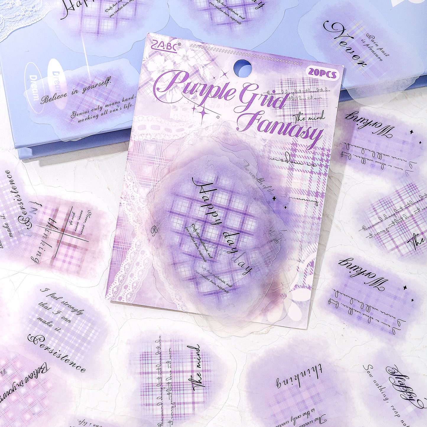 [2603-104] Watercolor Plaid PET Sticker Pack 6 Styles