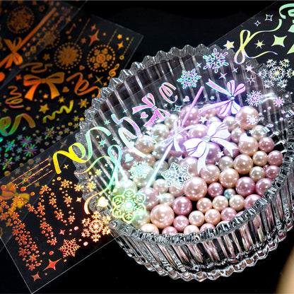 [2603-061] Gold Foil Glitter Frame Line Stickers 4 Styles