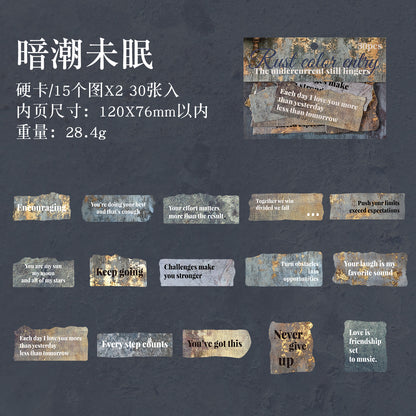 [2602-011] Vintage Text Collage Stickers 6 Styles