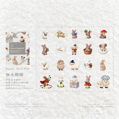[2602-023] Embroidered Puppy Animal Stickers 40 Sheets