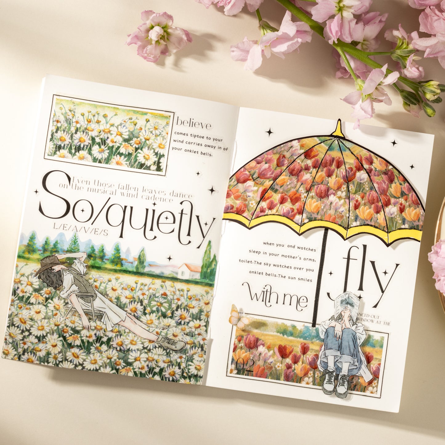 [2603-121] Floral Field Washi Tape 4 Styles