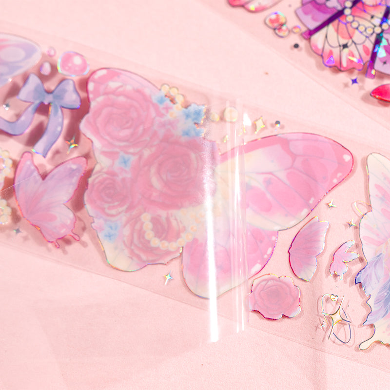 [2603-118] Butterfly Letter Iridescent PET Tape 4 Styles