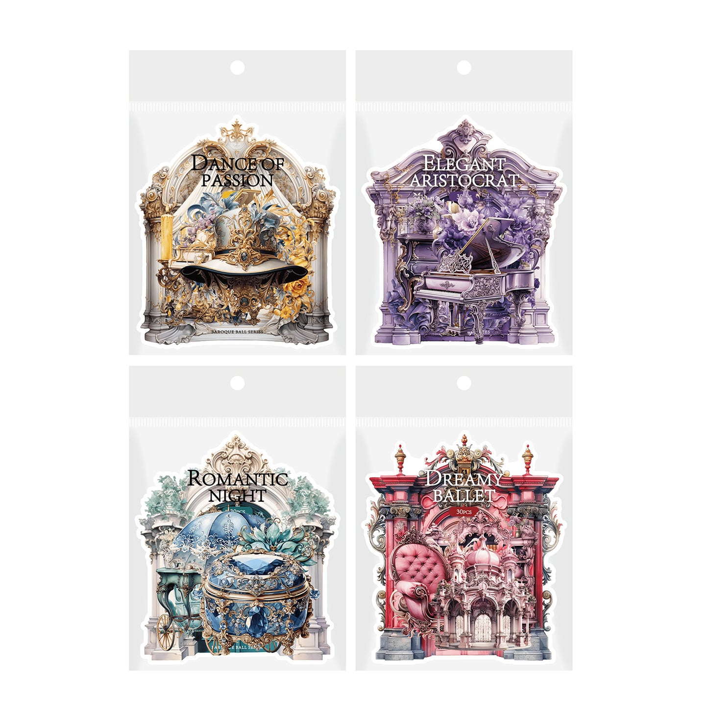 [2603-074] Baroque Forest Stickers 4 Styles