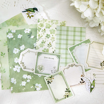 [2601-226] Flower Habitat Station Series Floral Butterfly Journal Sticker Material Pack 6 Styles
