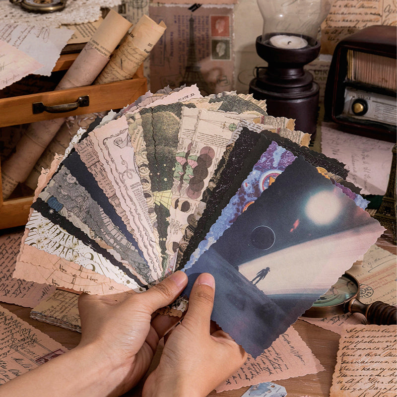 [2601-149] Vintage Botanical Collage Paper – “Memoir Garden” Journal Background Sheets (6 Designs)