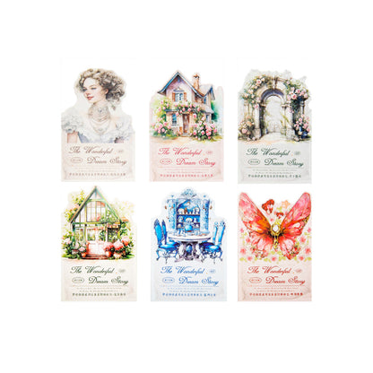 [2603-127] Dreamy Vintage Journal Collage Stickers 6 Styles