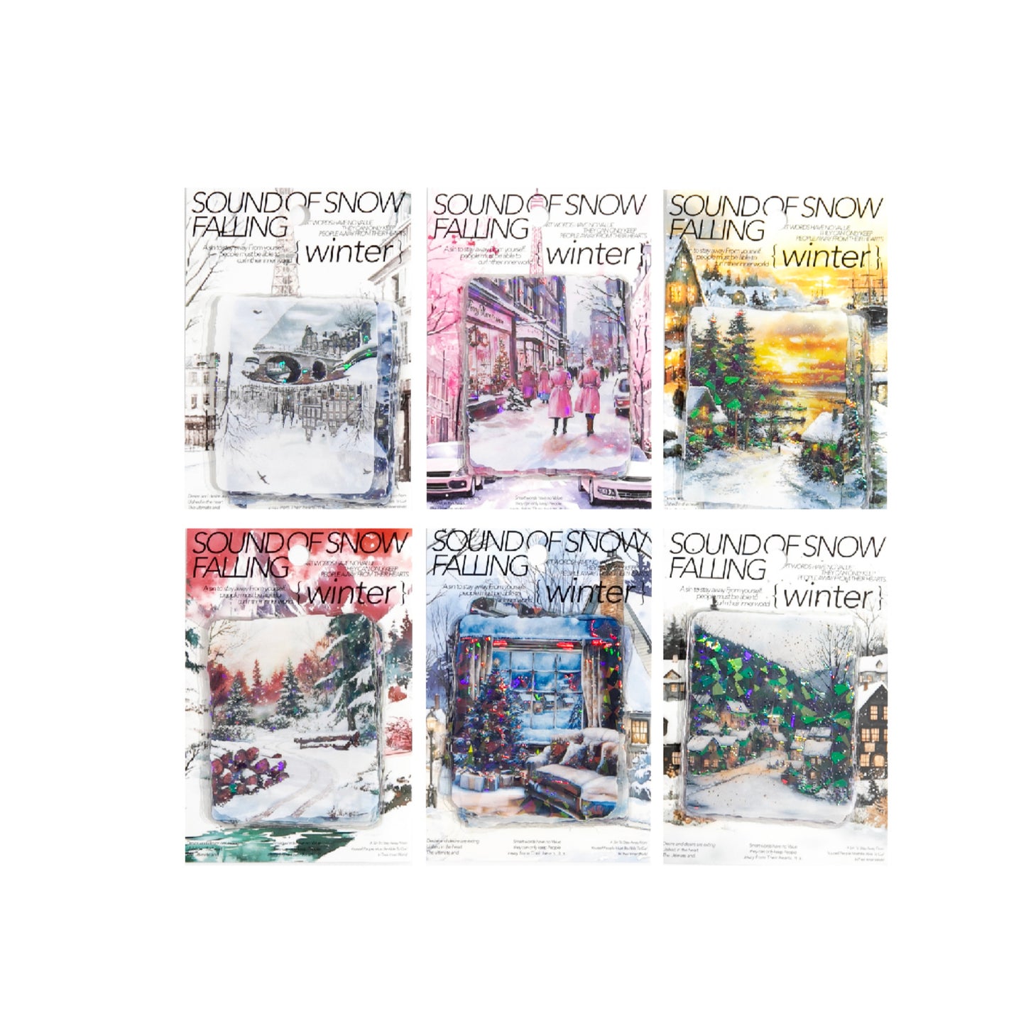 [2601-194] Snowfall Sound Winter Scene Stickers