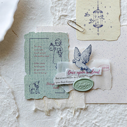 [2602-021] Dream Imprint Vintage Paper Stickers 4 Styles