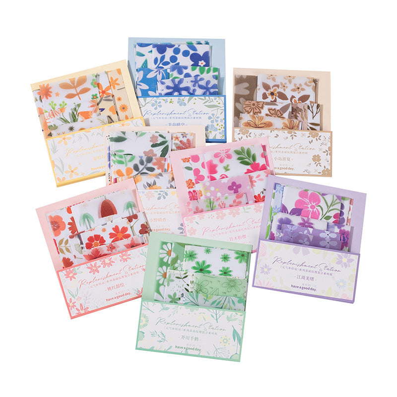 [2603-109] Pastel Texture Journal Collage Paper 8 Styles