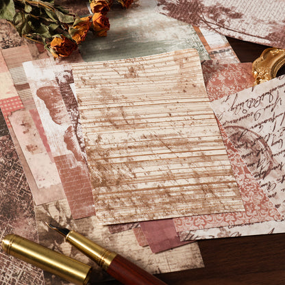 [2601-222] Deep Imprint Series Vintage Texture Journal Paper Set 30 Sheets
