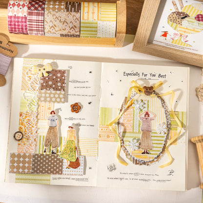 [2603-079] Kraft Patchwork Washi Tape 4 Styles