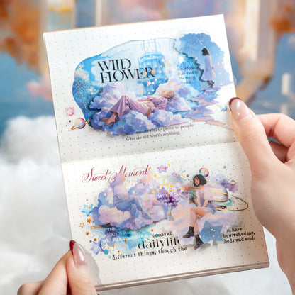 [2603-089] Fantasy Outdoor Figure PET Stickers 4 Styles