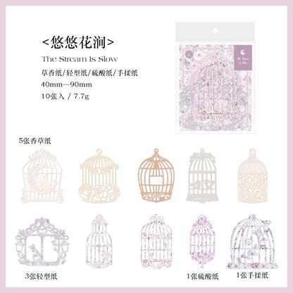 [2603-094] Romantic Lace Frame Journal Collage Stickers 6 Styles