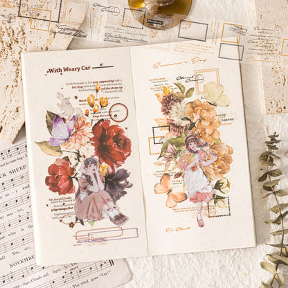 [2603-073] Vintage Poetry Text Collage Tape 6 Styles