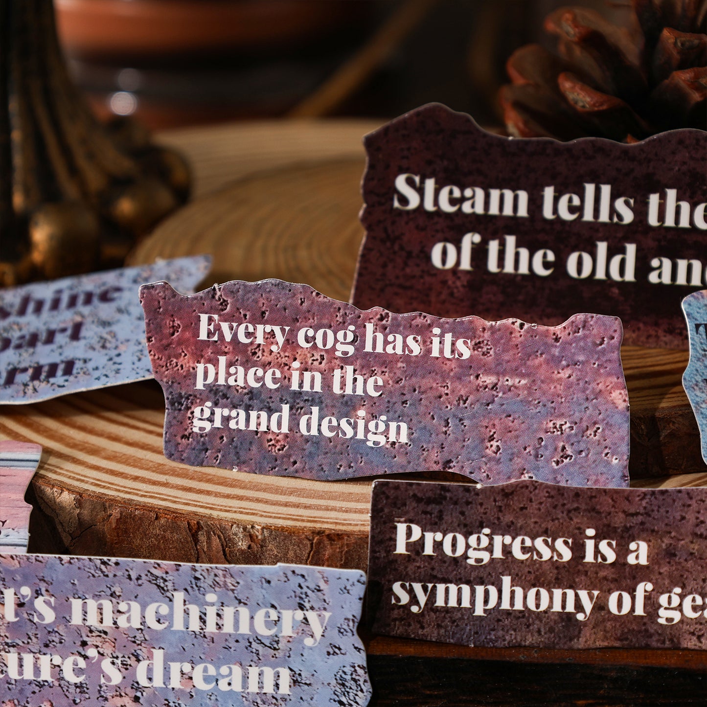 [2602-011] Vintage Text Collage Stickers 6 Styles