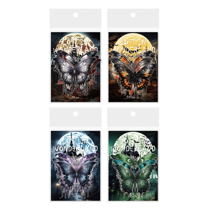 [2601-138] Lost Wonderland Gothic Butterfly Stickers – Dark Fantasy Foil Series (4 Designs)