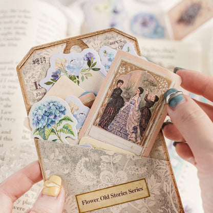 [2603-088] Vintage Floral Memo Note Stickers 6 Styles