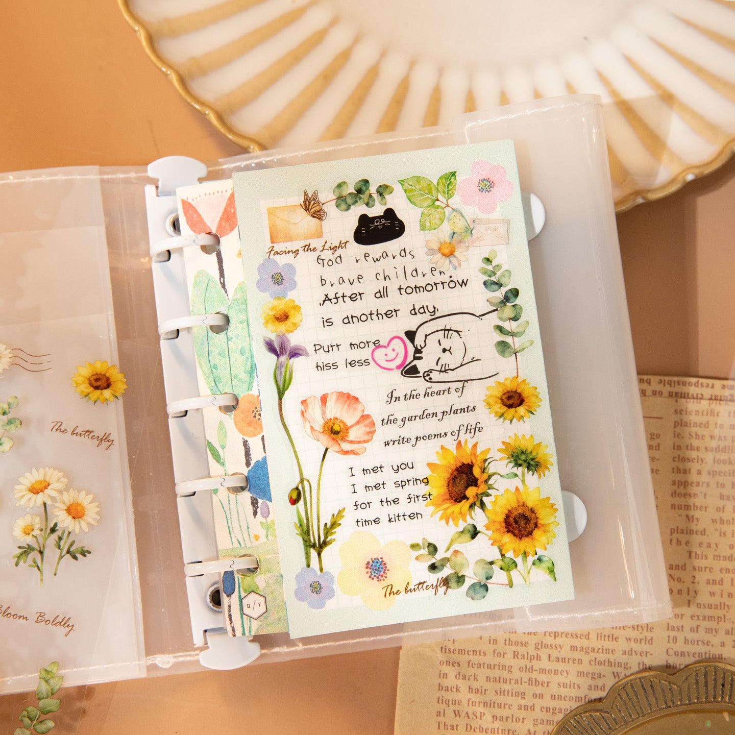 [2601-124] Plant Oxygen PET Botanical Stickers – “Plants & Oxygen” Collage Set (4 Styles 2 Sheets)