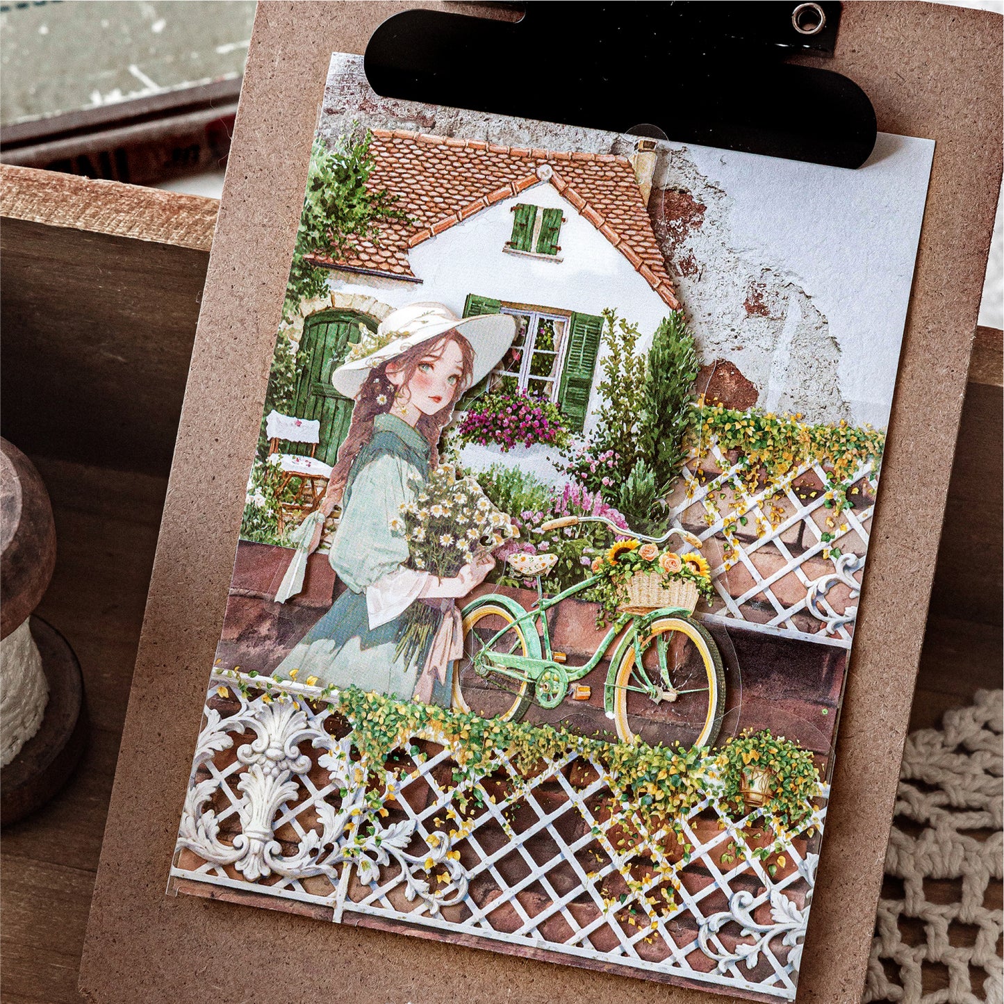 [2602-030] Floral Fence PET Background Stickers