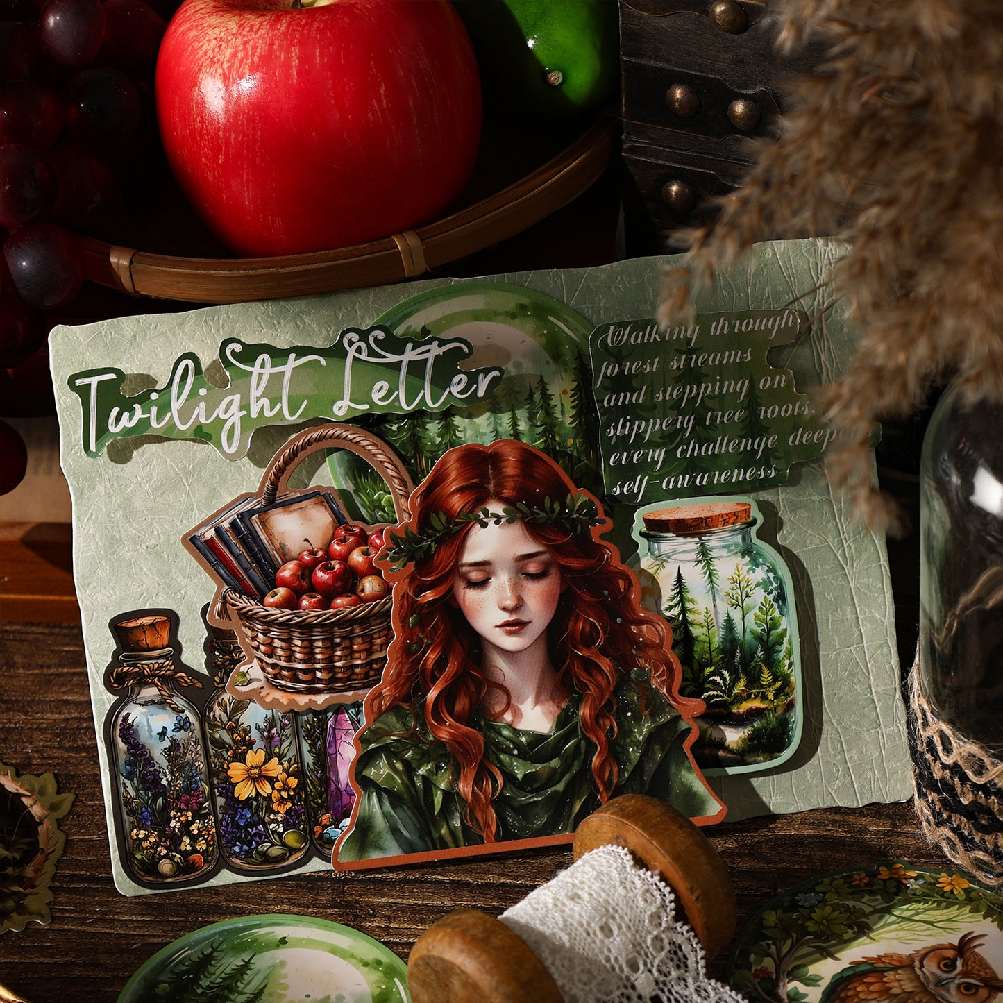[2601-176] Twilight Letter – Gothic Vintage Character Sticker Set (6 Designs)