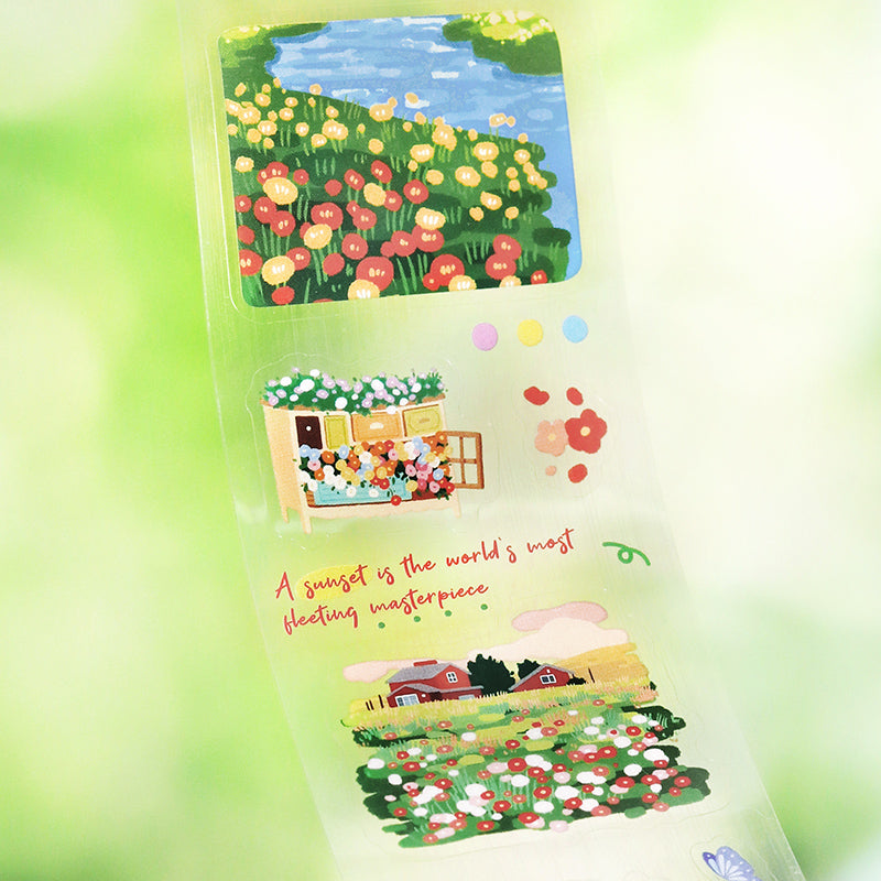 [2603-040] Floral Die Cut PET Tape 4 Styles