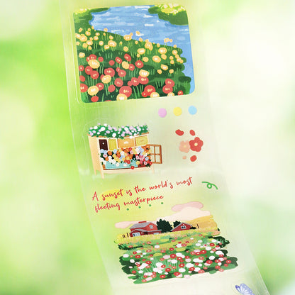 [2603-040] Floral Die Cut PET Tape 4 Styles