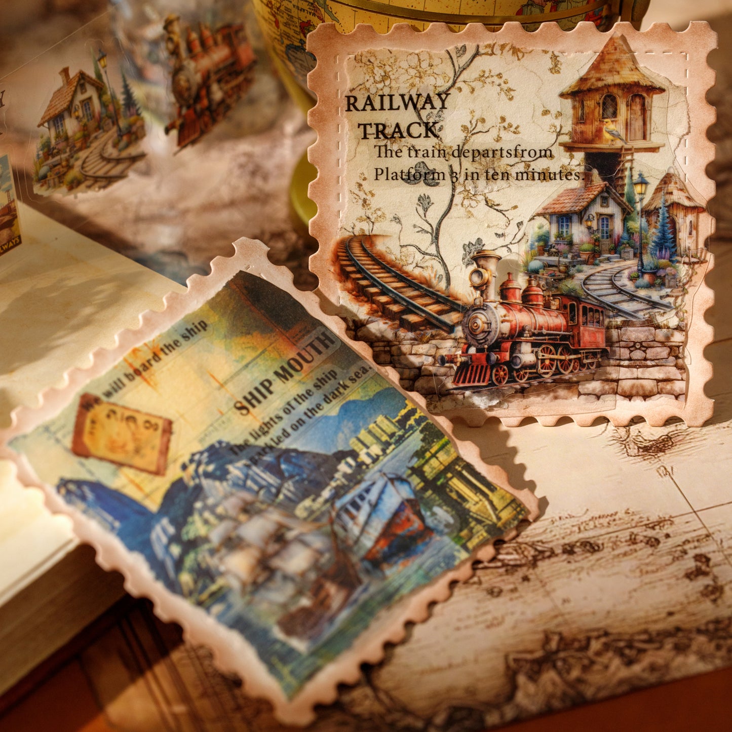 [2603-100] Travel Journal Die Cut Decorative Tape 4 Styles