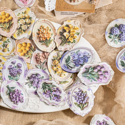 [2603-145] Vintage Botanical Collage Card Stickers 4 Styles