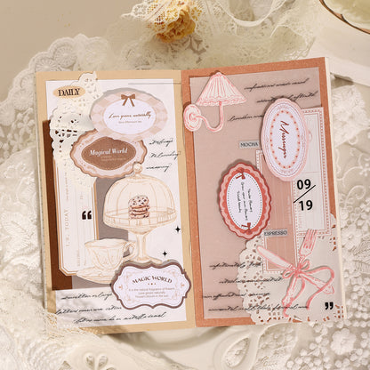 [2601-182] Alice Sweet Dream Sticker Box Set – 6 Designs, 20 Sheets, Fairy Tale Journal Stickers