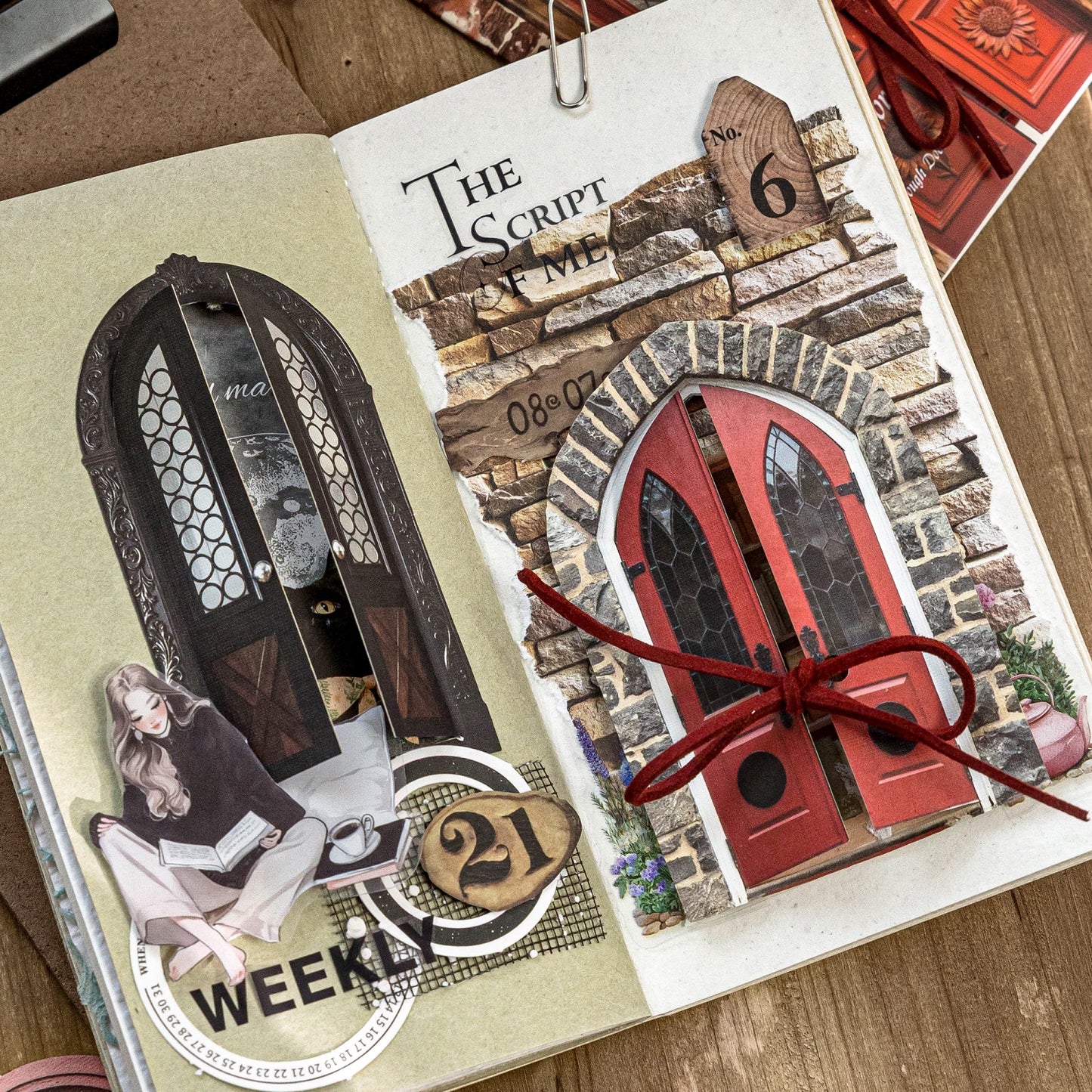 [2602-026] Vintage Door Frame Collage Stickers 6 Styles