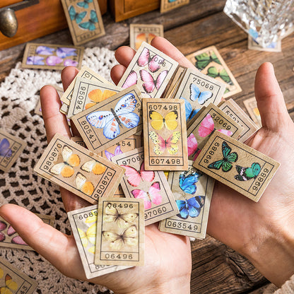 [2602-007] Butterfly Collage Journal Stickers 6 Styles