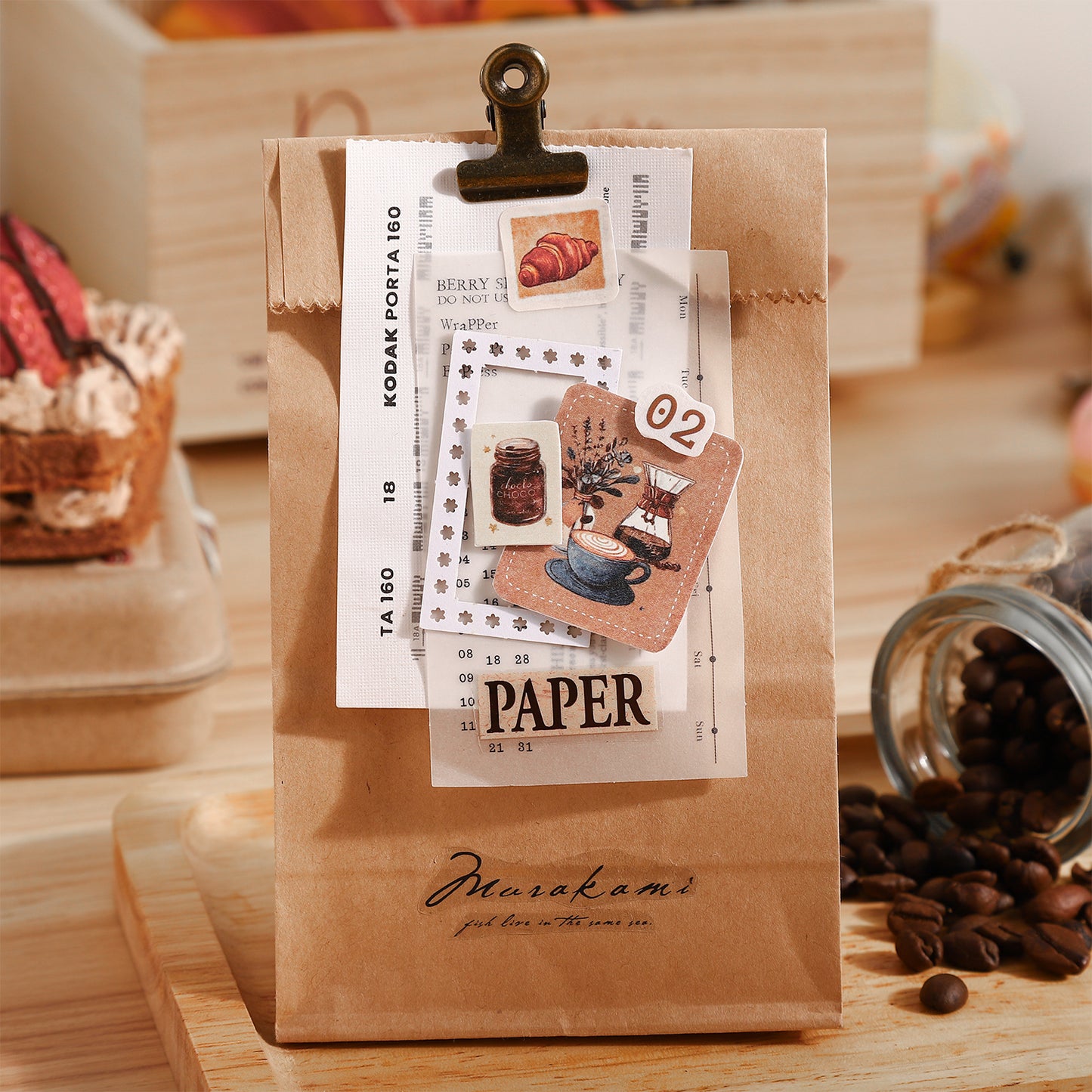 [2601-168] Warm Tea – Vintage Dessert Washi Tape (4 Designs)