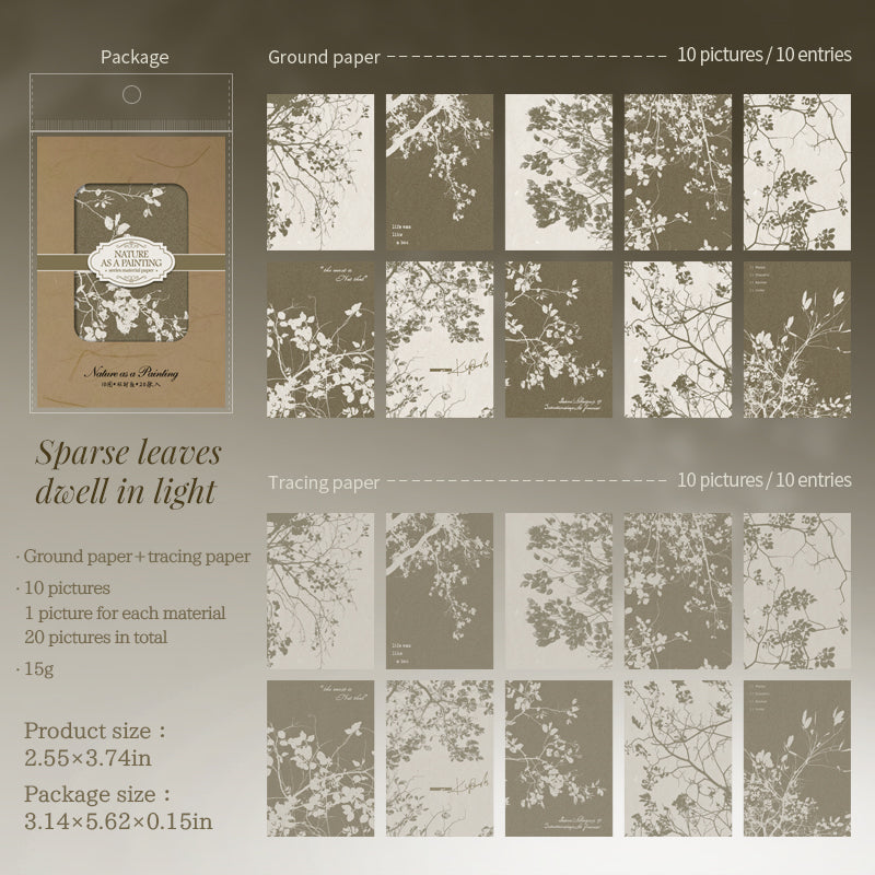 [2601-136] Botanical Texture Paper – Nature Collage Journaling Backgrounds (6 Designs)