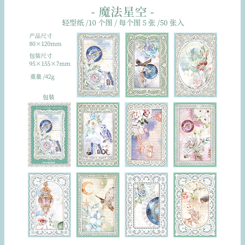 [2602-006] Lace Collage Journal Papers 6 Styles