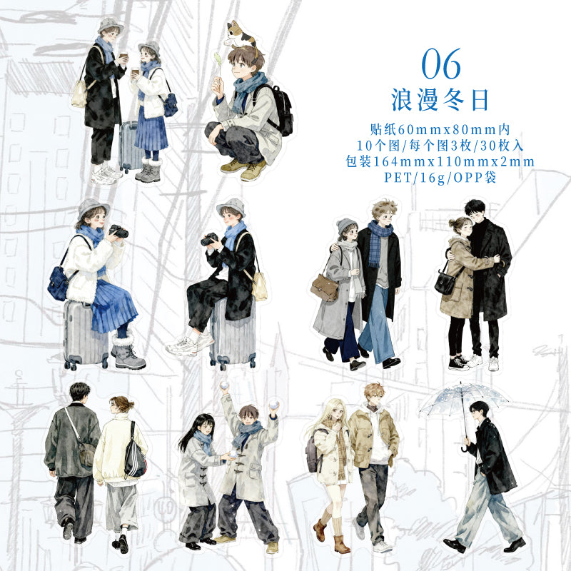 [2601-183] Street Corner Walkers Character Life Stickers Pack