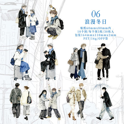 [2601-183] Street Corner Walkers Character Life Stickers Pack