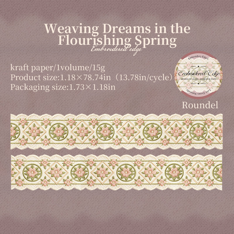 [2601-179] Qibian Collection – Embroidered-Style Decorative Tape Set (4 Designs)