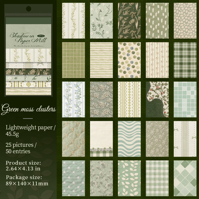 [2601-142] Vintage Fabric Texture Paper Pad – “Paper & Cloth” Embroidery Style (6 Designs 50 Sheets)