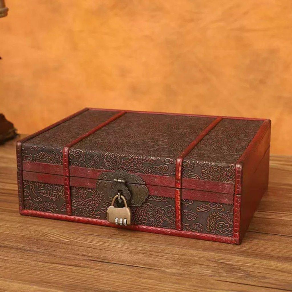 6122 Chinese Vintage Organizer with Dragon Pattern - Memo Journals