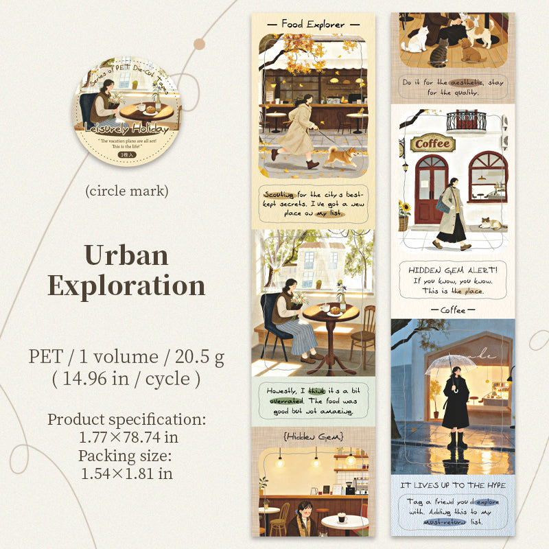 [2603-071] Vacation Theme PET Die Cut Tape 6 Styles