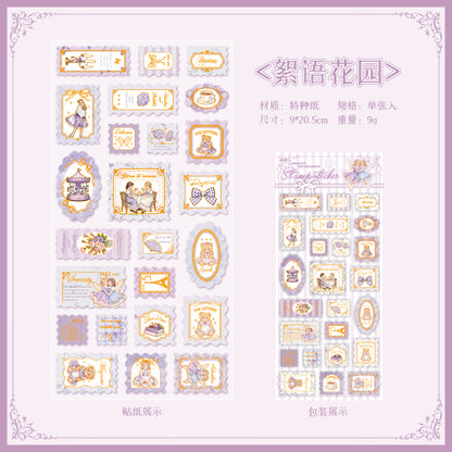 [2601-164] Stamp Tales – Gilded PET Vintage Labels (6 Designs)
