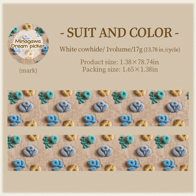 [2603-034] Plush Theme Seamless Washi Tape 6 Styles