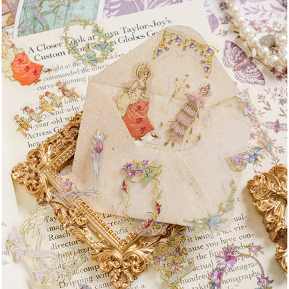 [2602-031] Vintage Garden Envelope PET Stickers