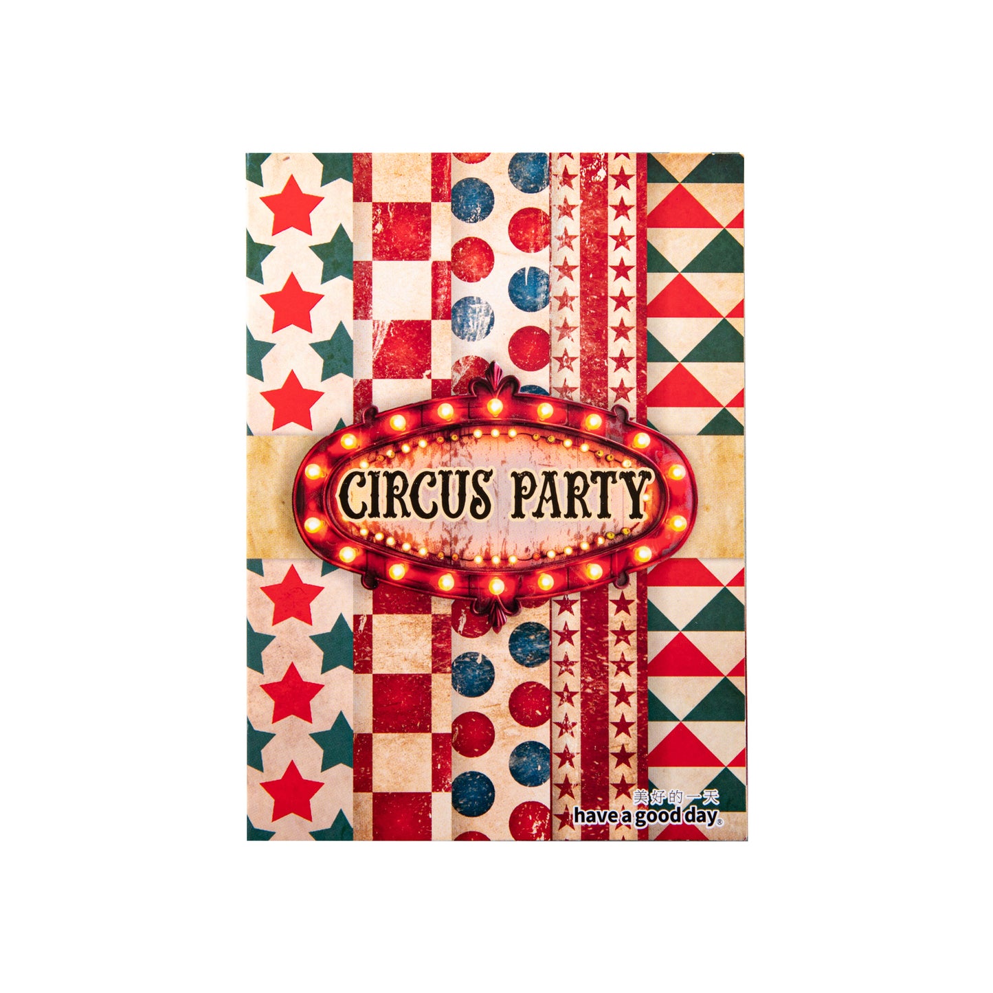[2603-095] Vintage Circus Party Journal Background Paper 6 Styles