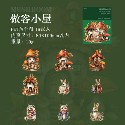 [2601-200] Dark Enchantment Mushroom House Story PET Stickers